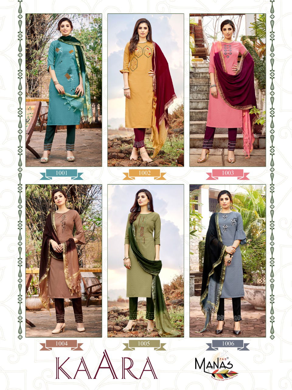 Manas Kaara Latest Casual Wear Rayon Fancy Dolby weaving with Embroidery work Readymade Collection
